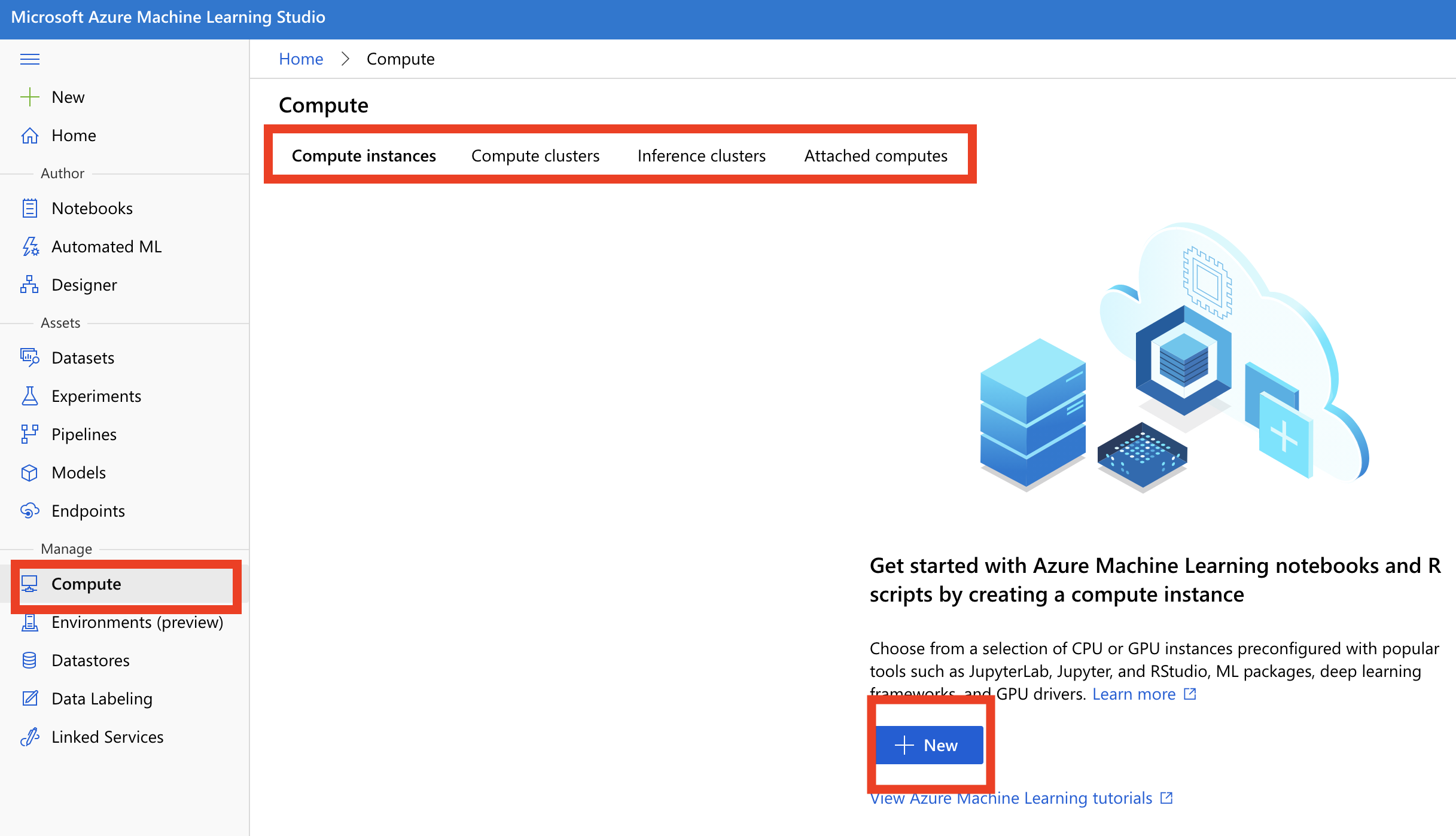 Build compute resources in Azure Machine Learning