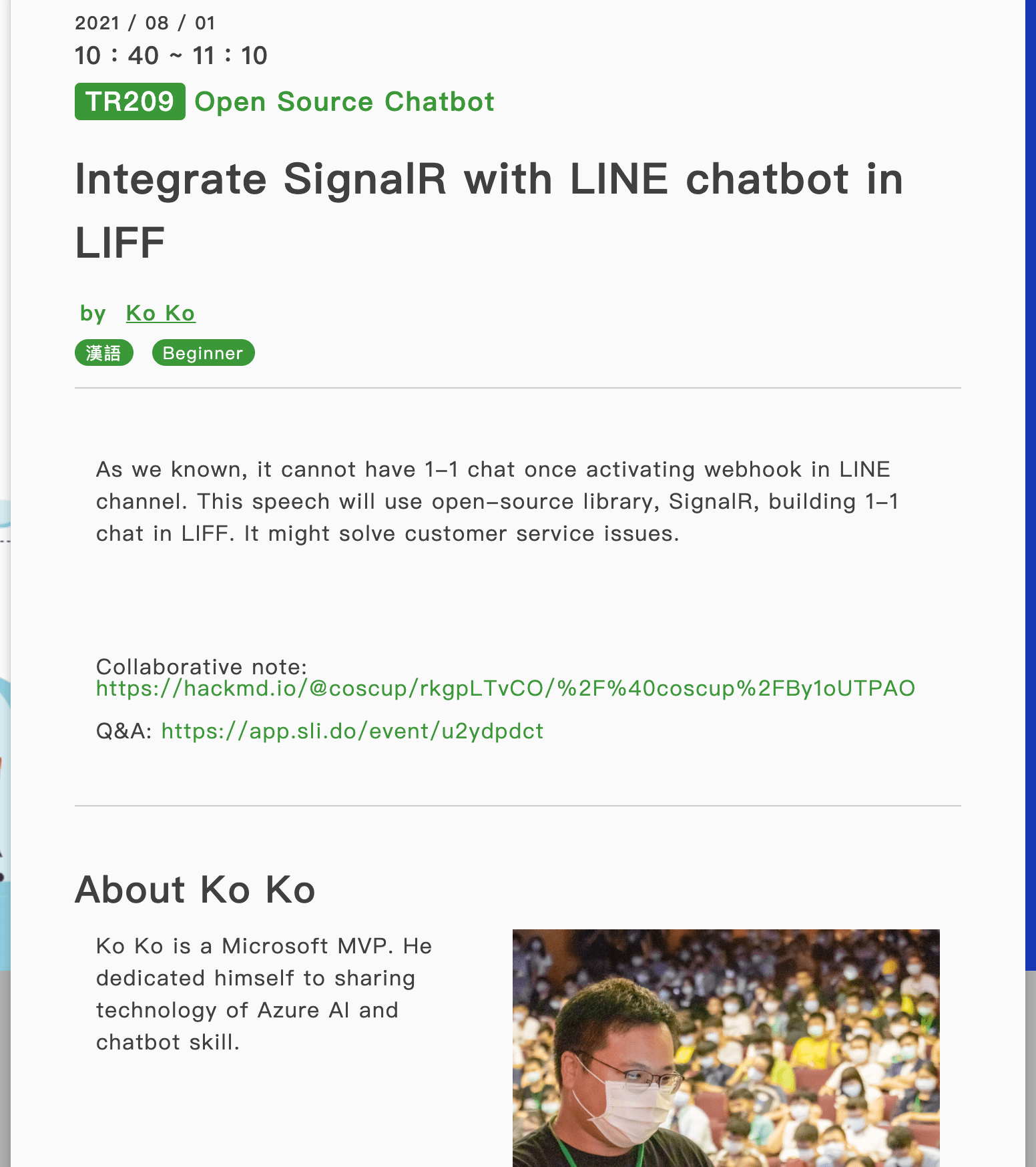 Integrate SignalR with LINE chatbot in LIFF